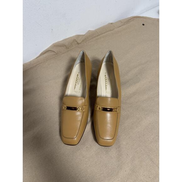 Yorke Dynamold Leather Loafer Shoes Womens Size EU 42 US 11 Tan Made in Italy - Picture 2 of 9